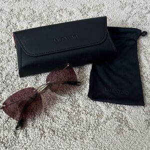 Valentino Rose-Tinted Sunglasses with Black Case